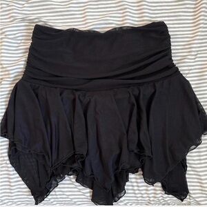 Ruffled Black Mini Skirt